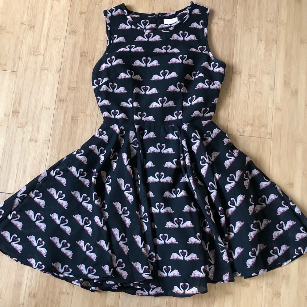 Maison Jules Fit and Flare Swan Dress